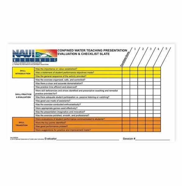 Picture of Slate, Confined Water Teaching Presentation Evaluation & Checklist (Chinese Traditional)