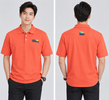 Picture of Naui Logo Embroidered Performance Polo - Coral